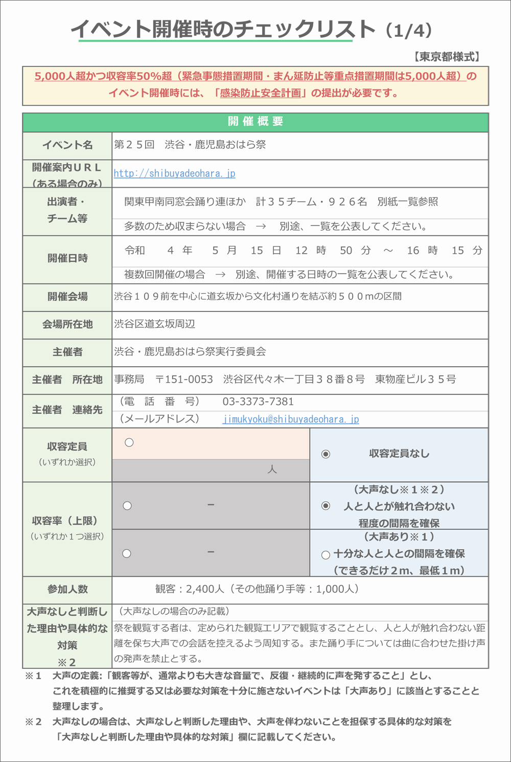 イベント開催時のチェックリスト