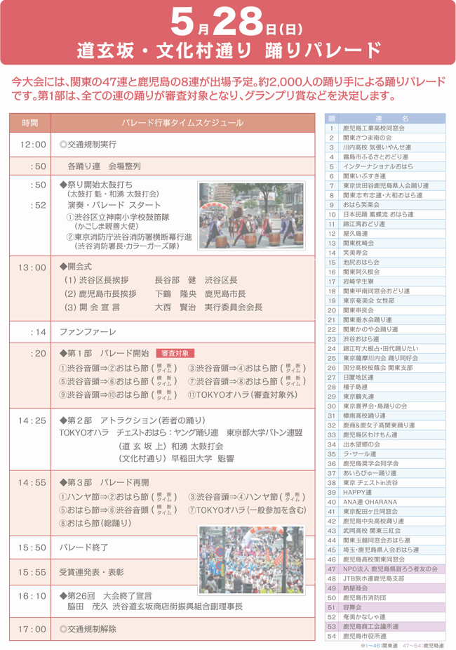パレード・タイムスケジュール＆参加連