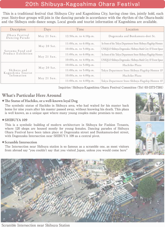 Overview of 20th Shibuya-Kagoshima Ohara Festival